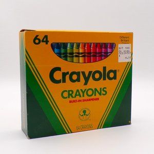 Vintage 1988 64 Crayola Crayons Box